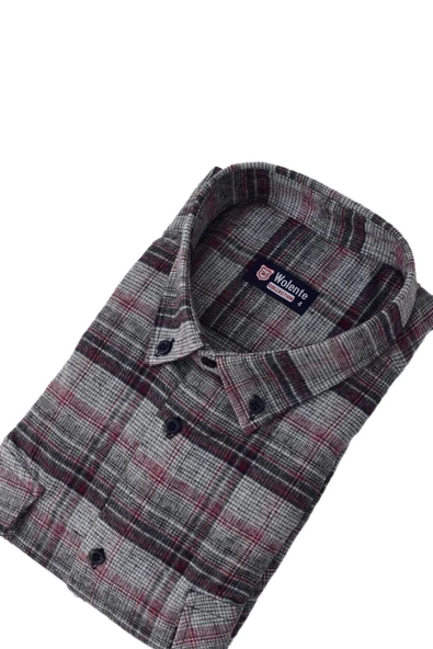 Erkek Pamuklu Kışlık Çift Cepli Kapaklı Gömlek BGL-ST03166 - 10