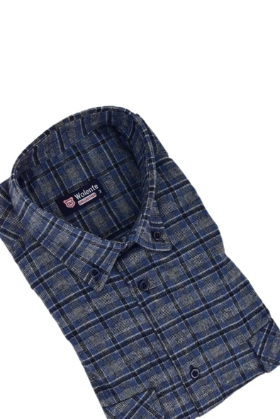 Erkek Pamuklu Kışlık Çift Cepli Kapaklı Gömlek BGL-ST03168 - Resim 8