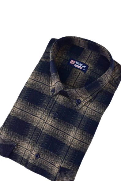 Erkek Pamuklu Kışlık Çift Cepli Kapaklı Gömlek BGL-ST03167 - Resim 8