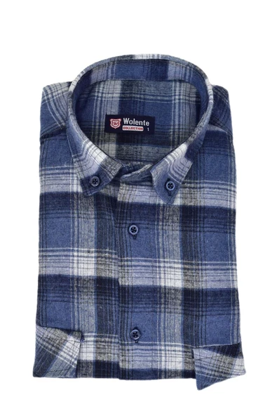 Erkek Pamuklu Kışlık Çift Cepli Kapaklı Gömlek BGL-ST03163 ürün görseli