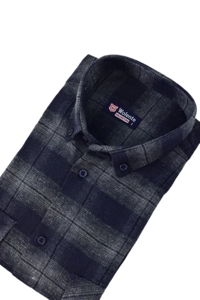 Erkek Pamuklu Kışlık Çift Cepli Kapaklı Gömlek BGL-ST03167 - Resim 10