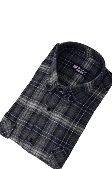 Erkek Pamuklu Kışlık Çift Cepli Kapaklı Gömlek BGL-ST03165 - 7