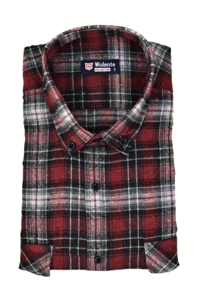 Erkek Pamuklu Kışlık Çift Cepli Kapaklı Gömlek BGL-ST03165 - 3