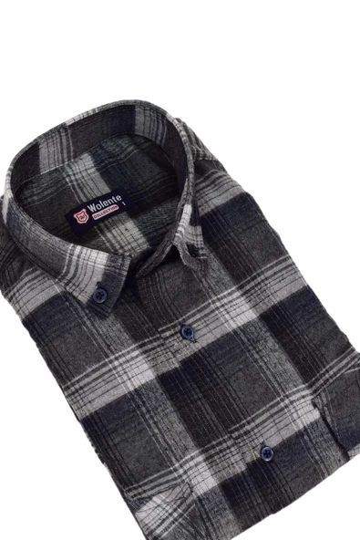 Erkek Pamuklu Kışlık Çift Cepli Kapaklı Gömlek BGL-ST03163 - Resim 6