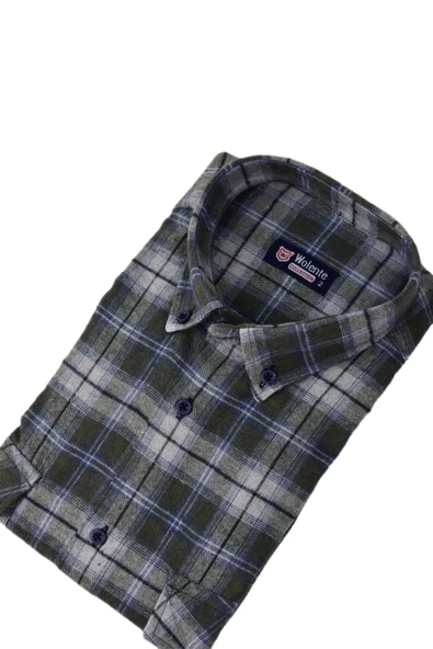 Erkek Pamuklu Kışlık Çift Cepli Kapaklı Gömlek BGL-ST03164 - Resim 5