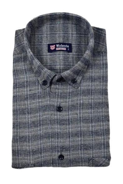 Erkek Pamuklu Kışlık Çift Cepli Kapaklı Gömlek BGL-ST03161 - Resim 2