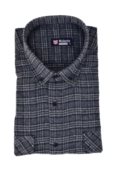 Erkek Pamuklu Kışlık Çift Cepli Kapaklı Gömlek BGL-ST03168 - Resim 4