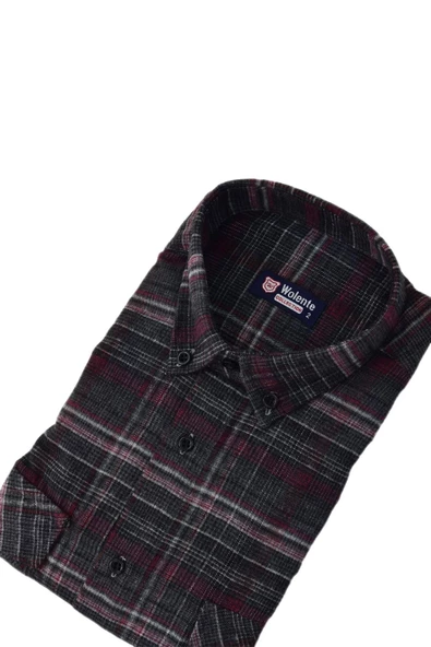 Erkek Pamuklu Kışlık Çift Cepli Kapaklı Gömlek BGL-ST03166 - 9