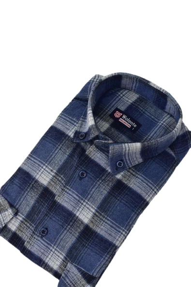 Erkek Pamuklu Kışlık Çift Cepli Kapaklı Gömlek BGL-ST03163 - Resim 5