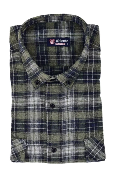 Erkek Pamuklu Kışlık Çift Cepli Kapaklı Gömlek BGL-ST03165 - 2