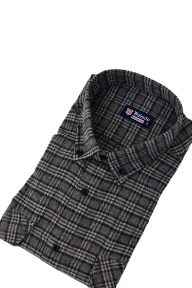 Erkek Pamuklu Kışlık Çift Cepli Kapaklı Gömlek BGL-ST03168 - Resim 6