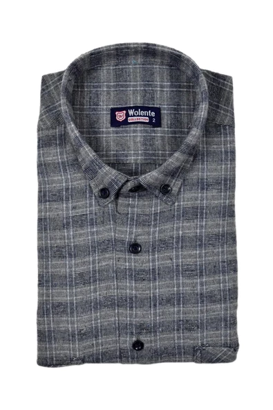 Erkek Pamuklu Kışlık Çift Cepli Kapaklı Gömlek BGL-ST03161 - Resim 5