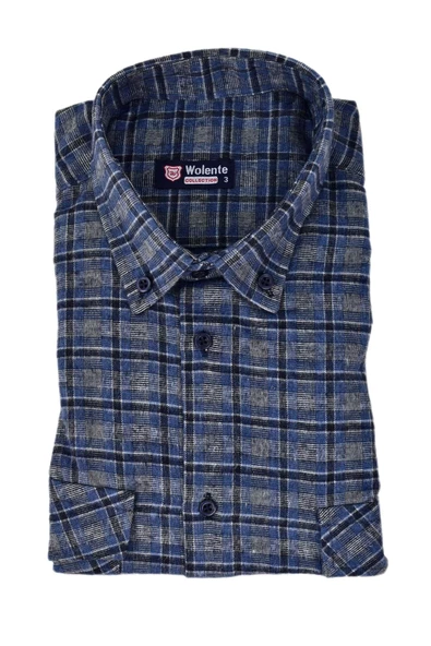 Erkek Pamuklu Kışlık Çift Cepli Kapaklı Gömlek BGL-ST03168 ürün görseli