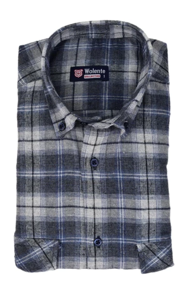 Erkek Pamuklu Kışlık Çift Cepli Kapaklı Gömlek BGL-ST03164 - Resim 4