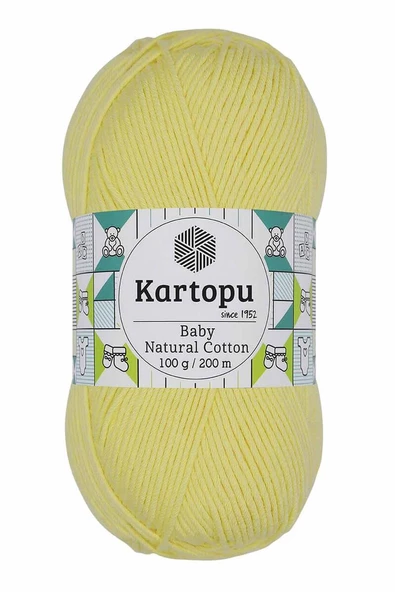 Kartopu Baby Natural Cotton El Örgü İpi  Açık Sarı K333