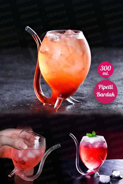 Retro Pipetli Stil Bardak Flüt Dekor Soğuk Sıcak Meşrubat Kokteyl Bardağı Dayanıklı Cam Bardak ürün görseli 1