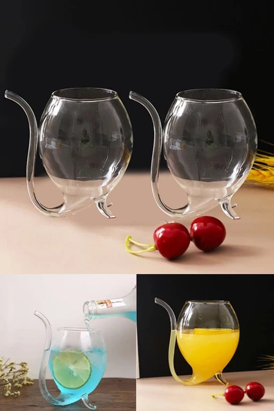 4'lü Retro Pipetli Stil Bardak Flüt Dekor Soğuk Sıcak Meşrubat Kokteyl Bardağı Dayanıklı Cam Bardak - Resim 3