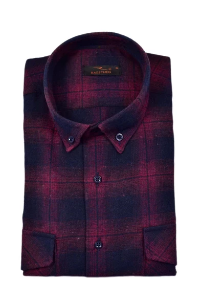 Erkek Pamuklu Kışlık Çift Cep Kapaklı Renk Gömlek BGL-ST03265 - Resim 8