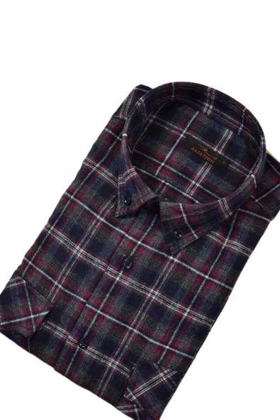 Erkek Pamuklu Kışlık Çift Cep Kapaklı Renk Gömlek BGL-ST03264 - Resim 3