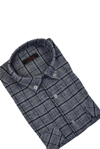 Erkek Pamuklu Kışlık Çift Cep Kapaklı Renk Gömlek BGL-ST03267 - Resim 10