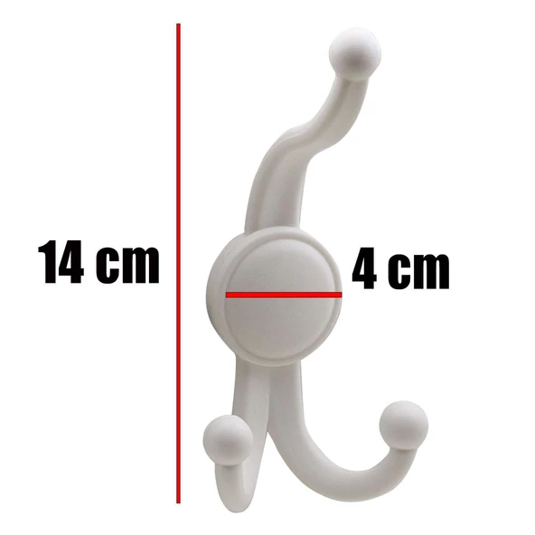 Karataş Askılık Portmanto Vestiyer Banyo Dolap Elbise Askısı Sert Plastik Beyaz Askı Elemanı 10 ADET - 2