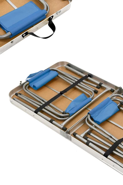 Exent 4 Tabureli, Katlanır, KADEMELİ çantalı masa seti, Alüminyum Kamp masası seti-Mavi - 2