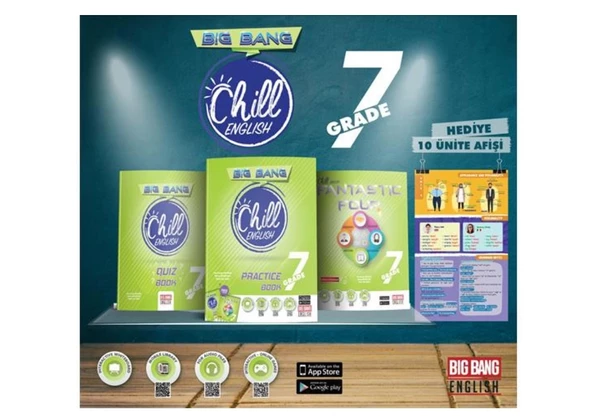 Big Bang 7. Sınıf Chill English Practice Book Fantastic Four Quiz Book Ünite Afişleri