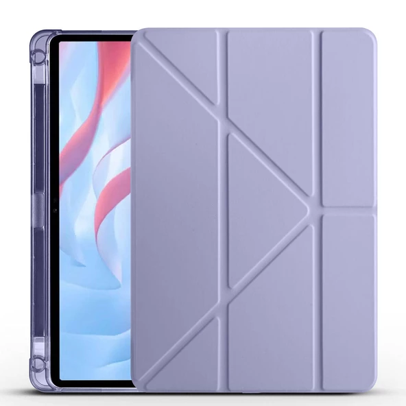 Honor X8 Pro 11.5' Kılıf Tri Folding Kalem Bölmeli Standlı Kılıf - 7
