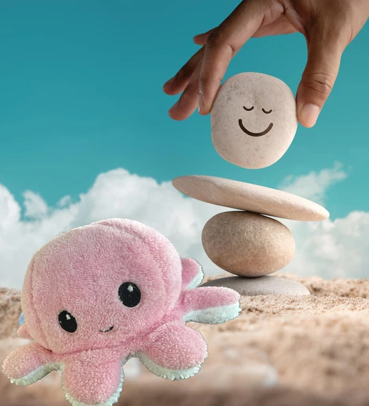 Peluş Çift Taraflı Mood Ahtapot - Ruh Halinizi Dış Dünya ile Paylaşın...