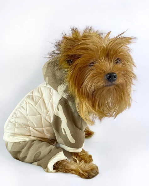 Kamuflaj Comfy Puf Köpek Mont Tulum Takım, Köpek Ceket Takım - 3