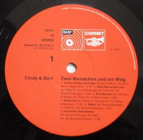 Cindy & Bert – Zwei Menschen Und Ein Weg Pop Vinly Plak alithestereo - 3