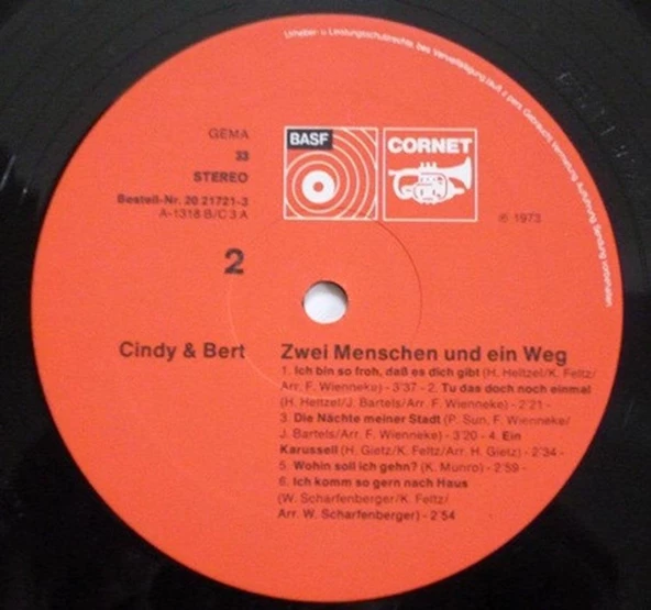 Cindy & Bert – Zwei Menschen Und Ein Weg Pop Vinly Plak alithestereo - 4