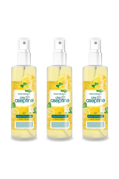 3 Adet Limon Kolonyası Ev Ofis Pratik Kullanım Sprey 100ml
