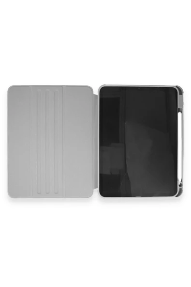 İpad Pro 12,9 İnç Uyumlu Kılıf Katlanır Kalem Bölmeli Standlı Uyku Modlu Akıllı Kapak - 6