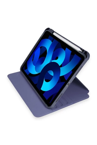 İpad Pro 12,9 İnç Uyumlu Kılıf Katlanır Kalem Bölmeli Standlı Uyku Modlu Akıllı Kapak - 11