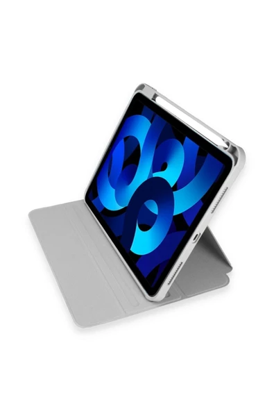 İpad Pro 12,9 İnç Uyumlu Kılıf Katlanır Kalem Bölmeli Standlı Uyku Modlu Akıllı Kapak - 7