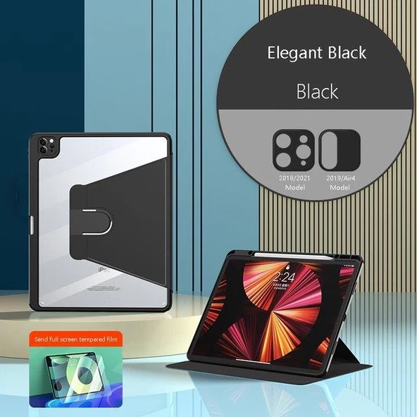 İpad 10. Nesil 10,9 İnç 2022 Uyumlu Kılıf Katlanır Kalem Bölmeli Standlı Uyku Modlu Akıllı Kapak - Resim 6