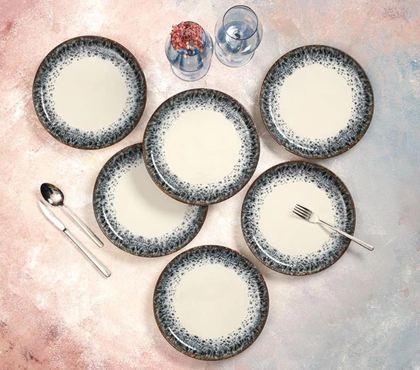 Porland Re-gen Ontario 6'lı Düz Tabak Seti 21cm - Resim 2