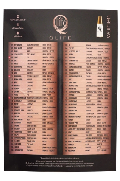 Qlife Kadın Parfüm 50 ml No: 197 VANİLLA - Resim 2