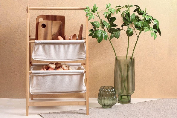 Porland Tony Bambu 2 Katlı Organizer 76 cm - Resim 3