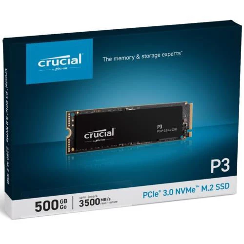 CRUCIAL P3 500GB SSD m.2 NVMe PCIe CT500P3SSD8  3500 - 1900MBs , 2280 - 4