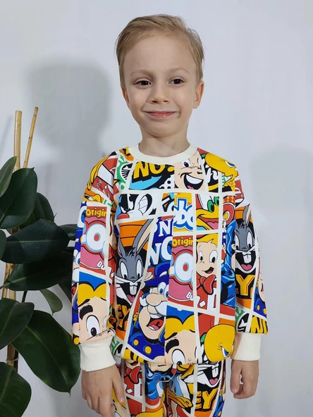 ERKEK ÇOCUK SONİC ÖRÜMCEK ADAM MINECRAFT LEGO MİCKEY 3 İPLİK TAKIM - 10