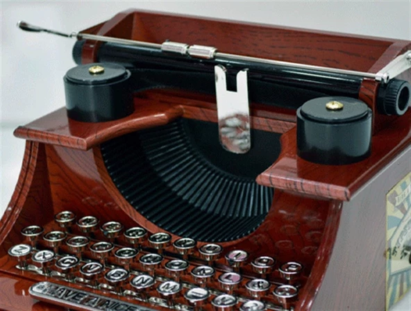 Daktilo Şeklinde Takı Çekmeceli Müzik Kutusu