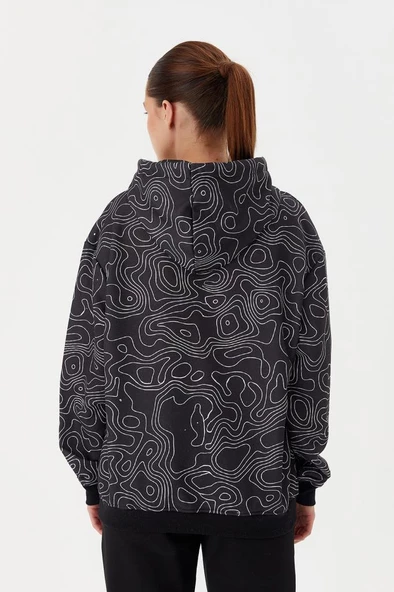 No Fear Kadın Sweatshirt Oversize Kapüşonlu Siyah 72523 - 5