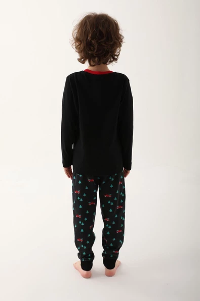 Arnetta Erkek Çocuk Siyah Yılbaşı Pijama Takımı 2751 - 3