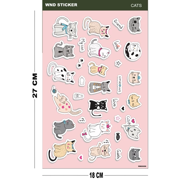 Cats Kediler Sticker Seti