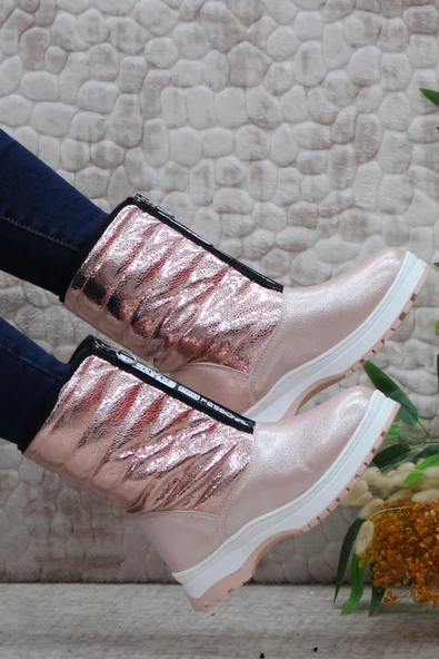 Mehmet Mete 2697 Fermuarlı Sıcak Astar Kaymaz Taban Kız Çocuk Bot Çizme - Resim 7