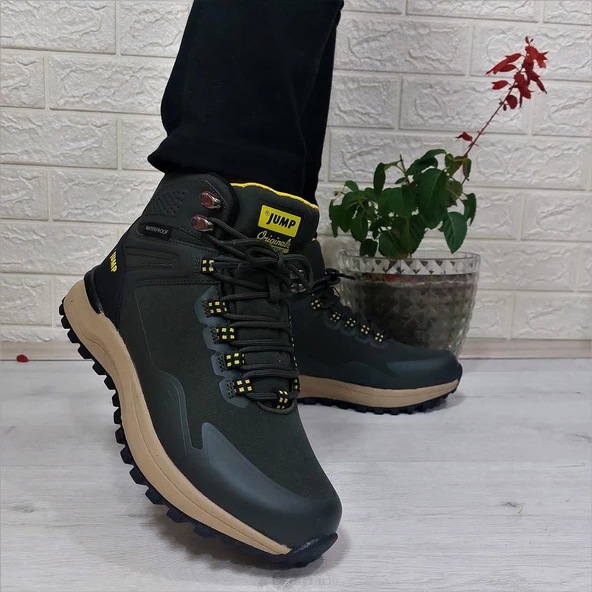 Jump 29652 Haki Waterproof Kaymaz Rahat Erkek Bot - 4