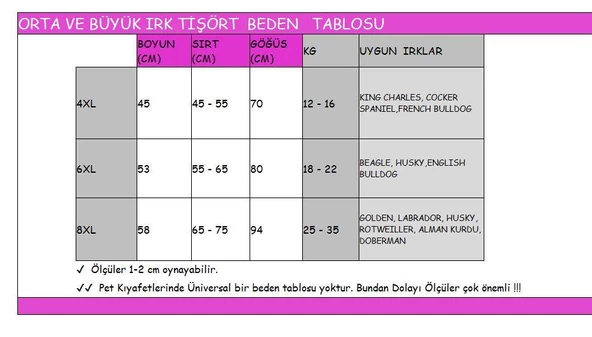 Navy Bee Oval Yaka Tişört Köpek Kıyafeti Orta ve Büyük Irk - 4