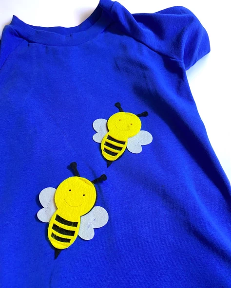 Navy Bee Oval Yaka Tişört Köpek Kıyafeti Orta ve Büyük Irk - 3